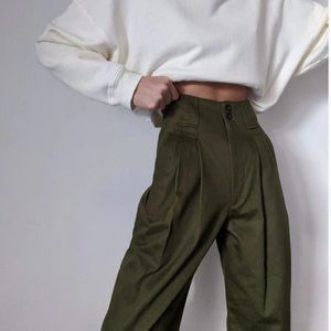 Na Nin Townes Cotton Twill Trouser in Vine